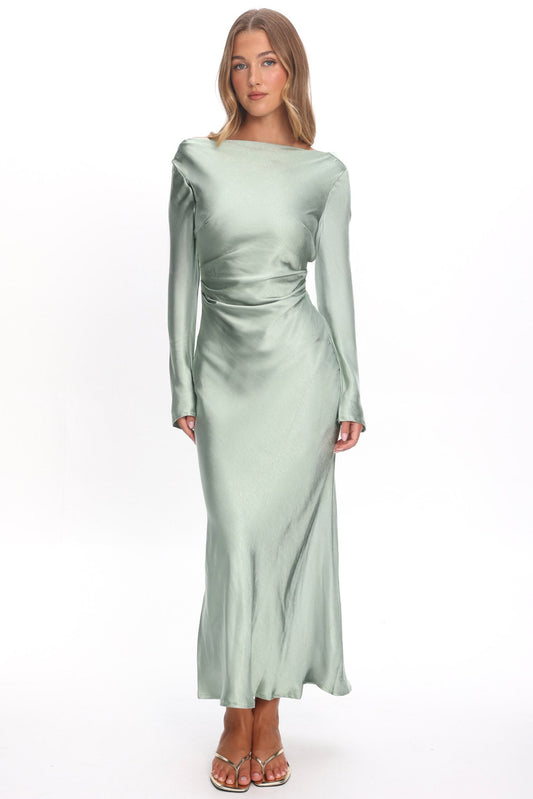 Loveland Cowl Back Midi Dress Sage