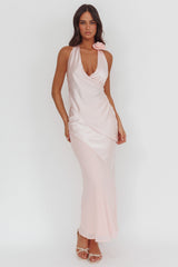 Easy Love Asymmetric Hem Halter Top Pink
