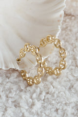 Haven Anchor Link Hoop Earrings Gold