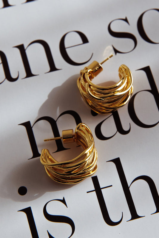 Halo Tangled Hoop Earrings Gold
