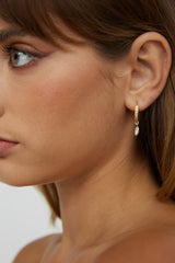 Starbright Zircon Dangle Earrings Gold