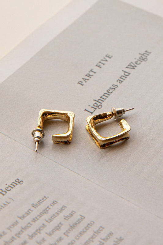 Isis Open Trapeze Hoop Earrings Gold