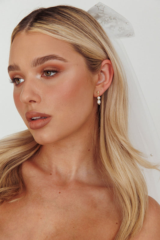 Julia Pearl Drop Earrings Gold