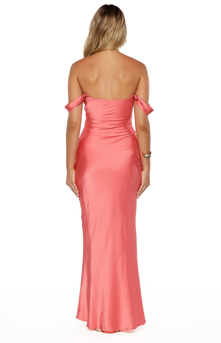 Ella Pink Off Shoulder Formal Dress