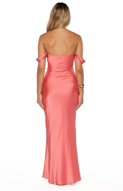 Ella Pink Off Shoulder Formal Dress