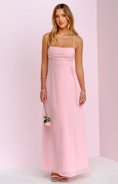 Flossie Pink Maxi Sleeveless Dress