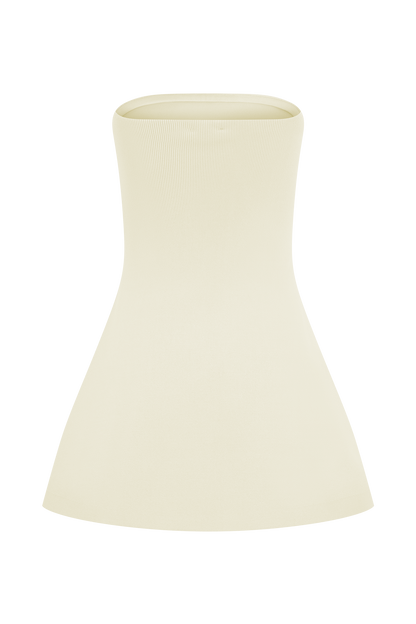 Anette Bandage Knit Strapless Top - Ivory