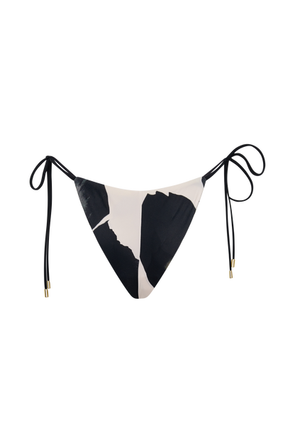 Blossom Side Tie Bikini Bottom - Ivory Oversized Floral Print