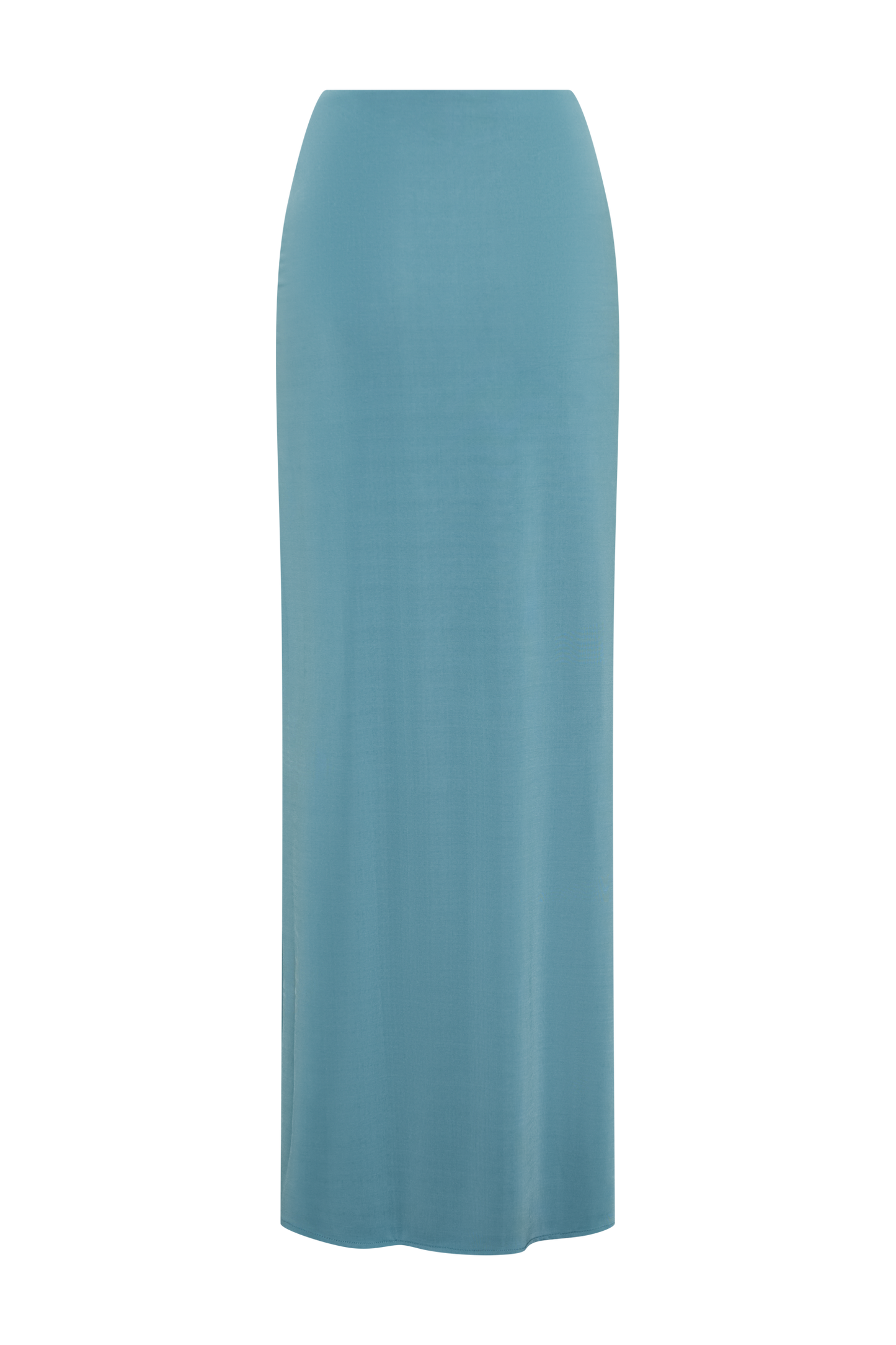 Erina Slinky Ruched Maxi Skirt With Hardware - Teal