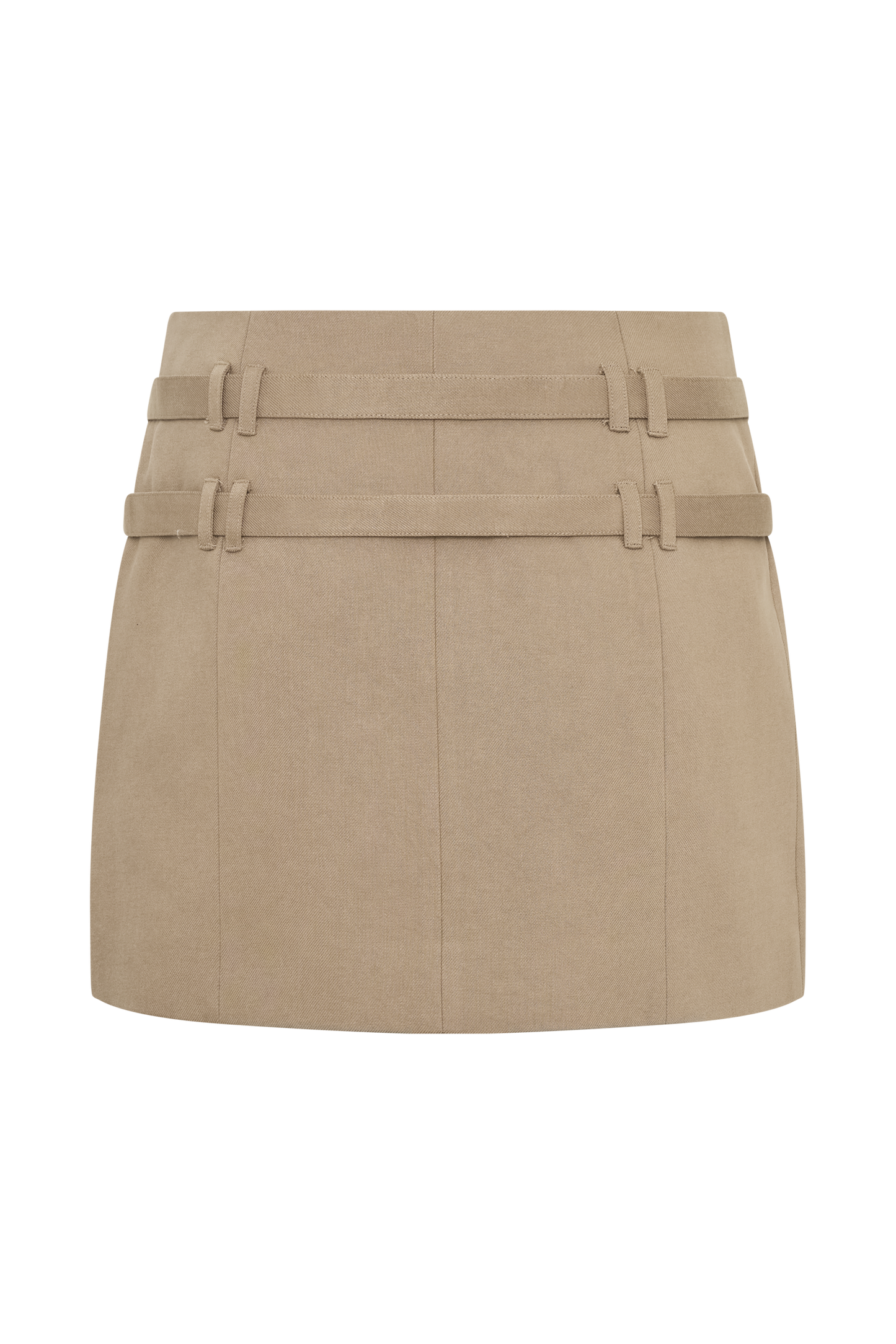 Marielle Double Belt Mini Skirt - Taupe