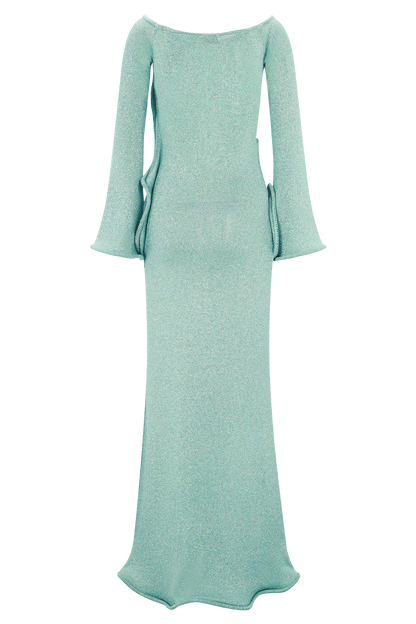Sandrine Lurex Knit Maxi Dress - Aqua