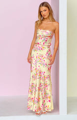 Genevieve Yellow Bloom Maxi Skirt