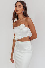 Like A Dove Rosette Corset Top Oyster