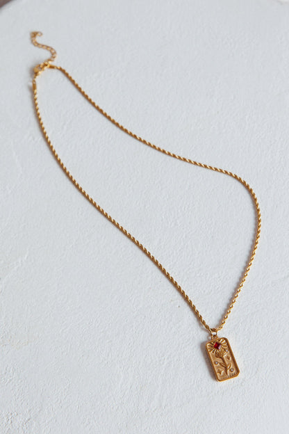 Ida Rope Chain Pendant Necklace Gold