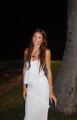 Raleigh White Ruffle Maxi Skirt