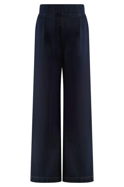 Rayne Wide Leg Denim Jeans - Indigo Blue