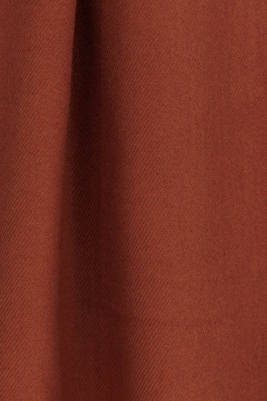 Diona Cashmere and Wool Fringed Scarf Brown