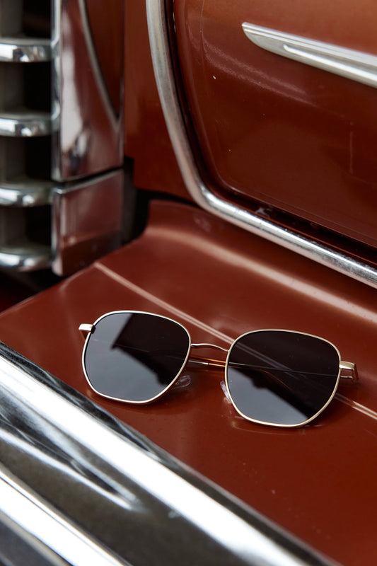 Peta And Jain Farrah Gold Aviator Sunglasses Black