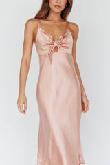 Perfect Day Satin Midi Dress Blush