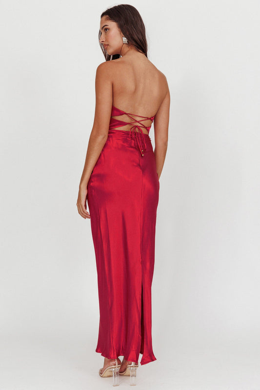 Good Impression Double Twist Maxi Dress Plum