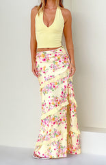 Saldana Yellow Bloom Maxi Skirt