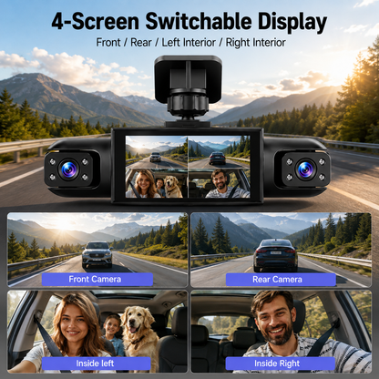 4-Camera 360° Dash Cam | Full-Time All-Round Witness Guards Your Car Day & Night