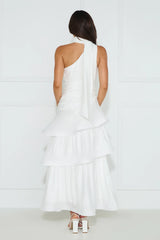 Cara One Shoulder Maxi Dress White