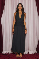 Calm Waters Halter Maxi Dress Black