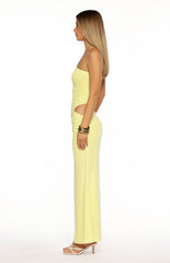 Xela Yellow Strapless Maxi Dress
